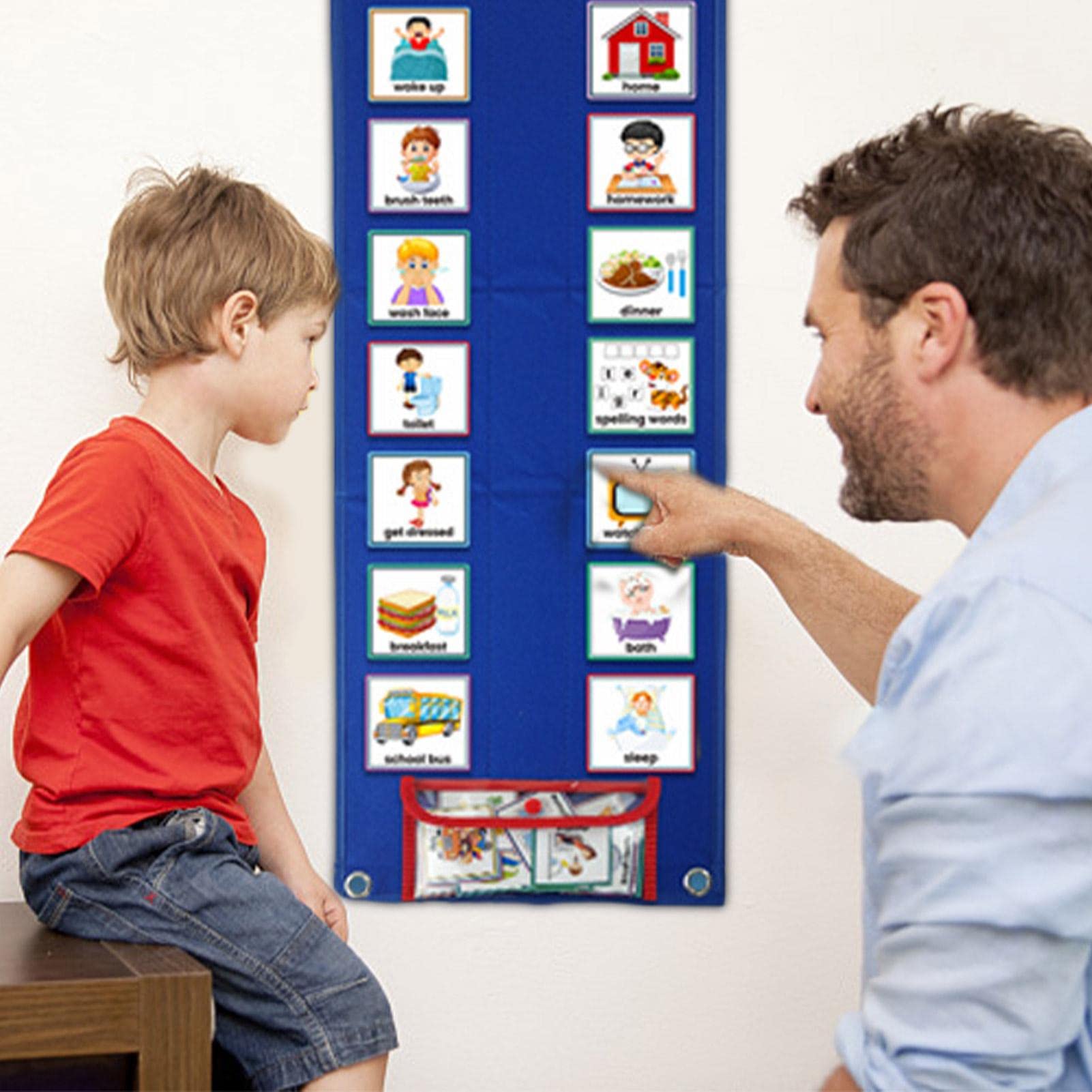 Orario Visivo, Programma Visivo per Bambini, Tabella di Routine Quotidiana Domestica con 70 Schede Illustrate, Tabella Programma Settimanale per Bambini per la Scuola Domestica