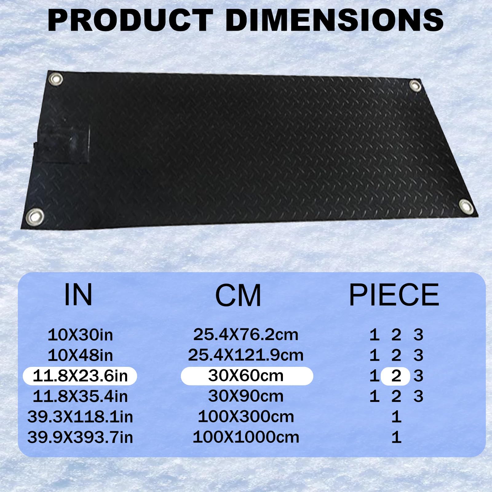 Tapis Chauffants De Fonte Neige, Tapis Chauffant Exterieur, Tapis en Caoutchouc AntidéRapant Chauffant, Fond 5 Cm par Heure, pour Marches D'Escalier C-2pieces