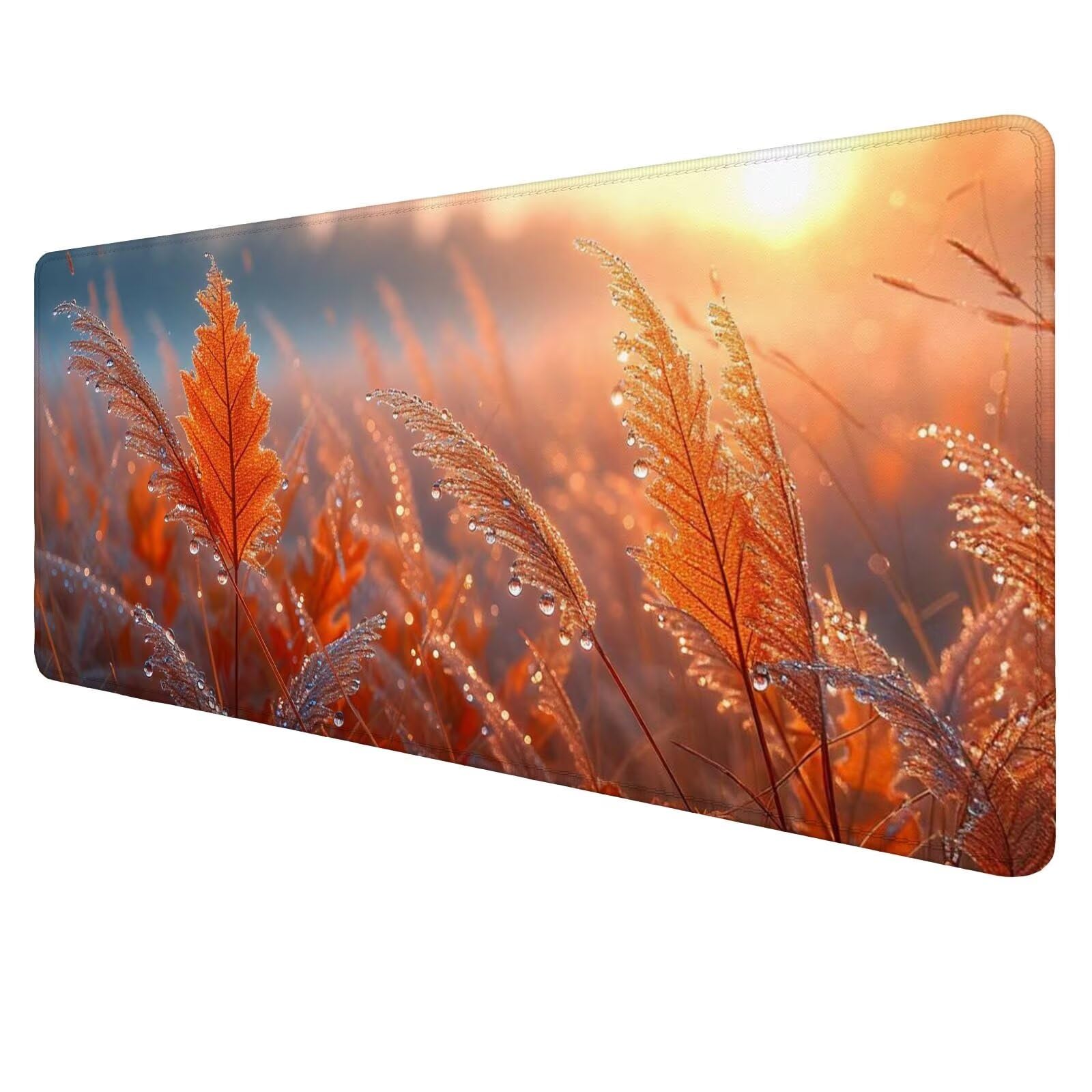 Podkładka pod mysz z liśćmi duża podkładka na biurko gracz żółta podkładka pod mysz XXL 1600 x 800 x 3 mm niestandardowa podkładka pod mysz, ochraniacz na biurko matowe akcesoria biurowe, do domu Deco