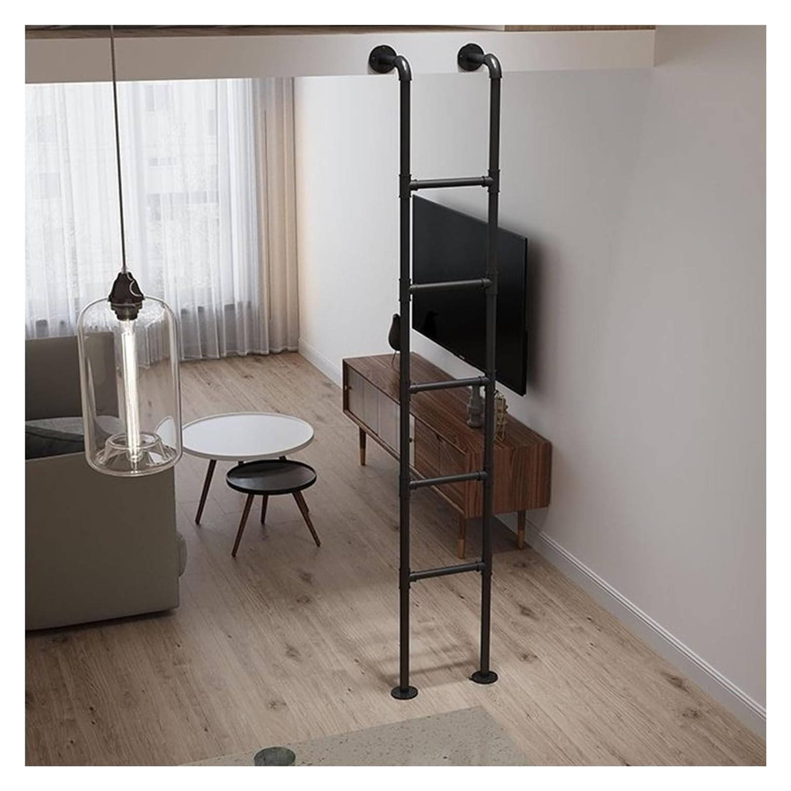 Escalera para camas elevadas y sótano con base de disco fija