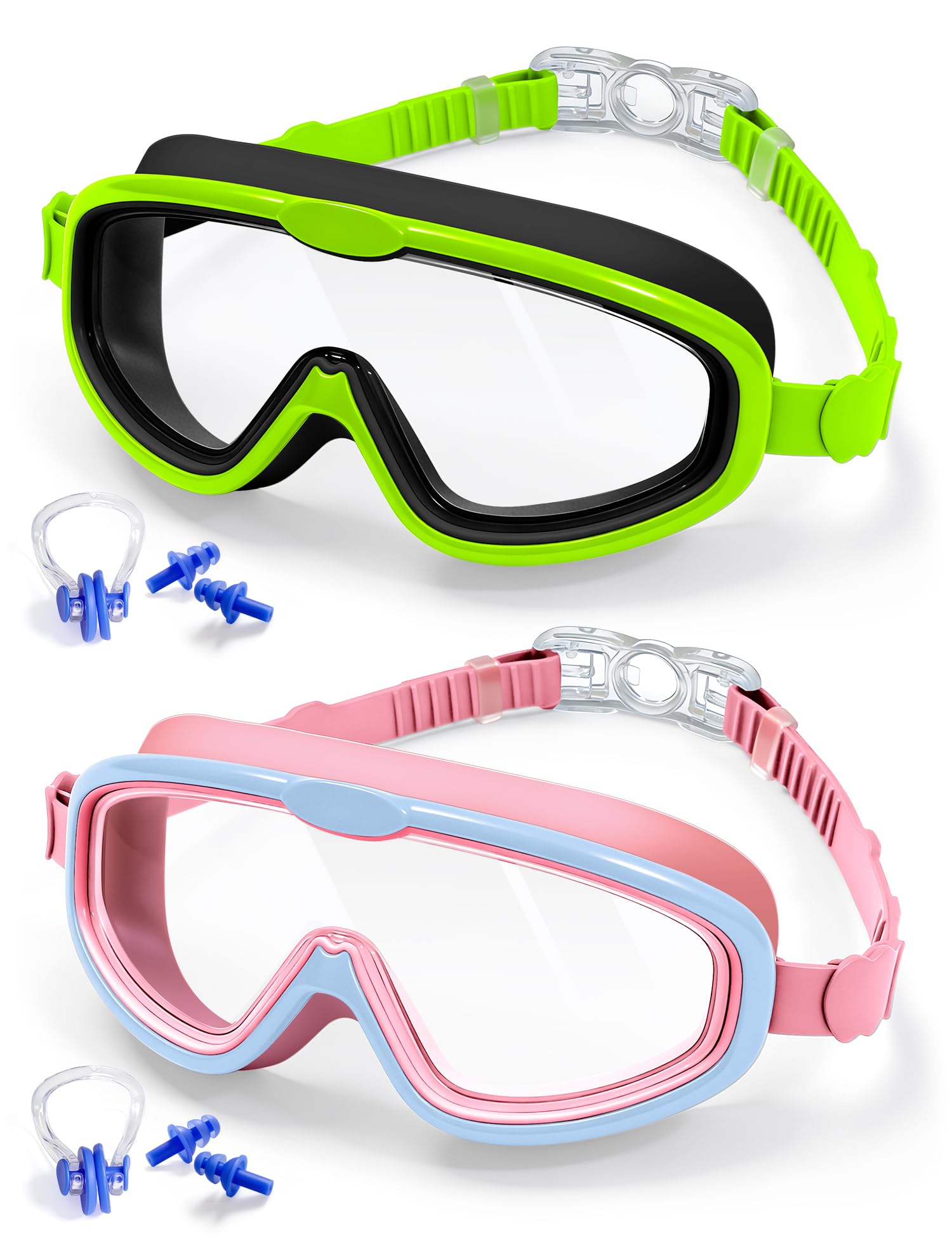 Swim Goggles for Kids Age 5-16, 2 Pack Kids Goggles Childrens Swimming