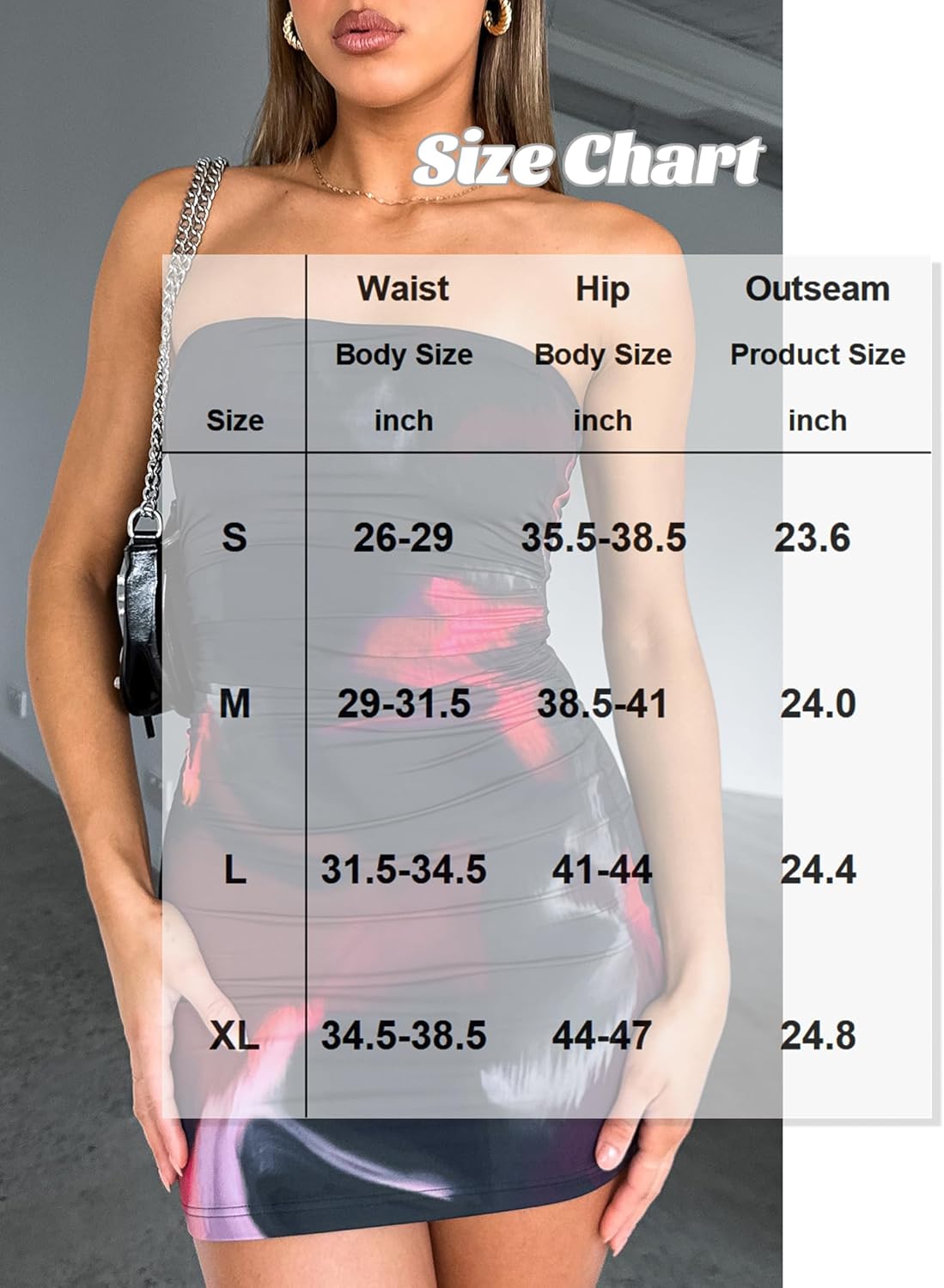 OZICERD Summer Tube Mini Dresses for Women Trendy Y2k Ruched Going Out Club Rave Outfit Bodycon Short Bandeau Dress - Image 7