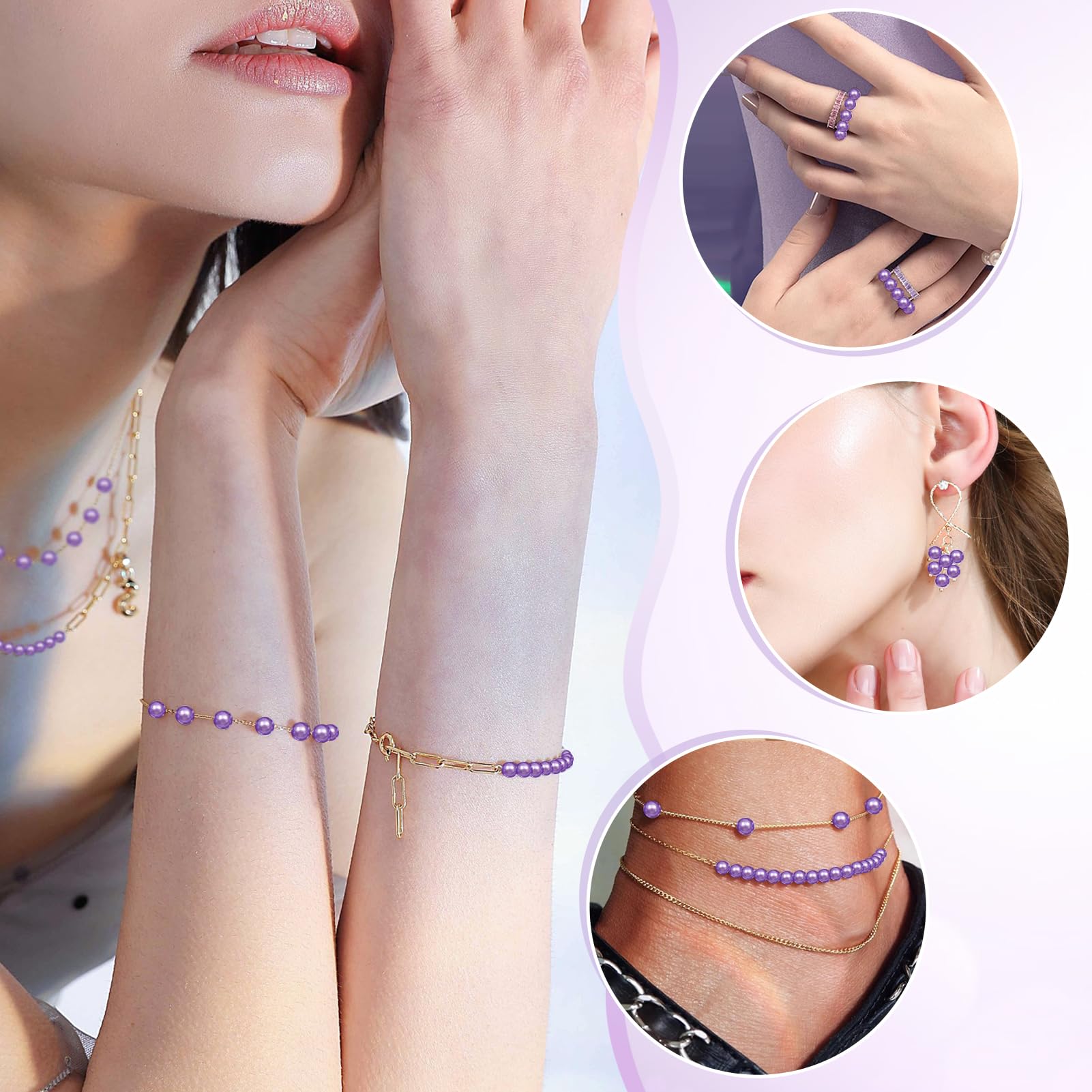 Platte Kralen TOAOB 1000 Stück Glasperlen 6mm Runde Schmuckperlen