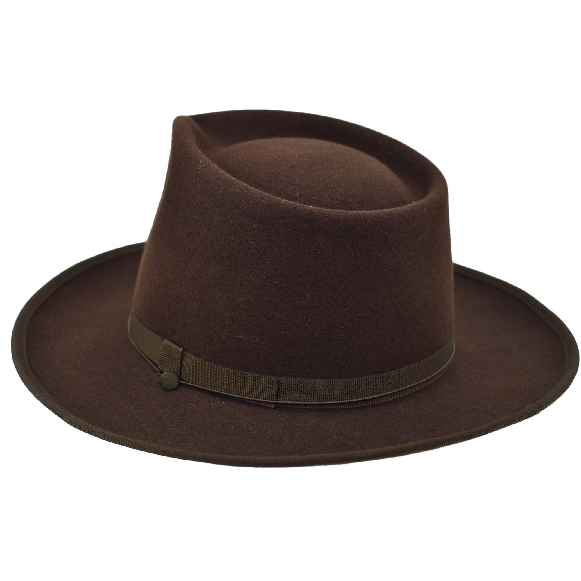 Melegari Fedora Johnny Replica Hut Top Qualität braun