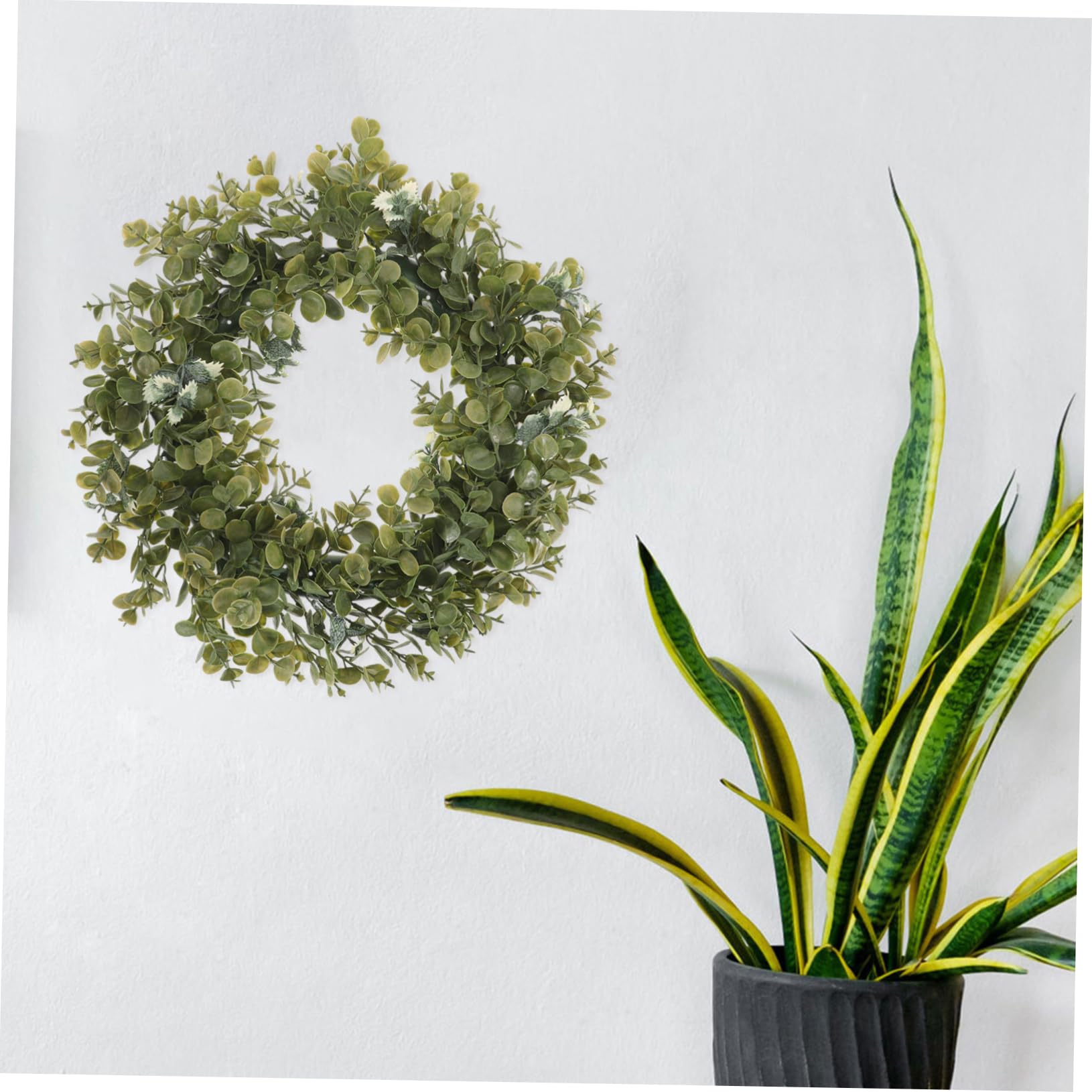 1stück Eukalyptus-wandkranz Aus Kunstmaterial Für Hochzeiten Türdekoration Und Festliche Anlässe Grüner Pflanzenkranz Dekorative Haushaltsgirlande