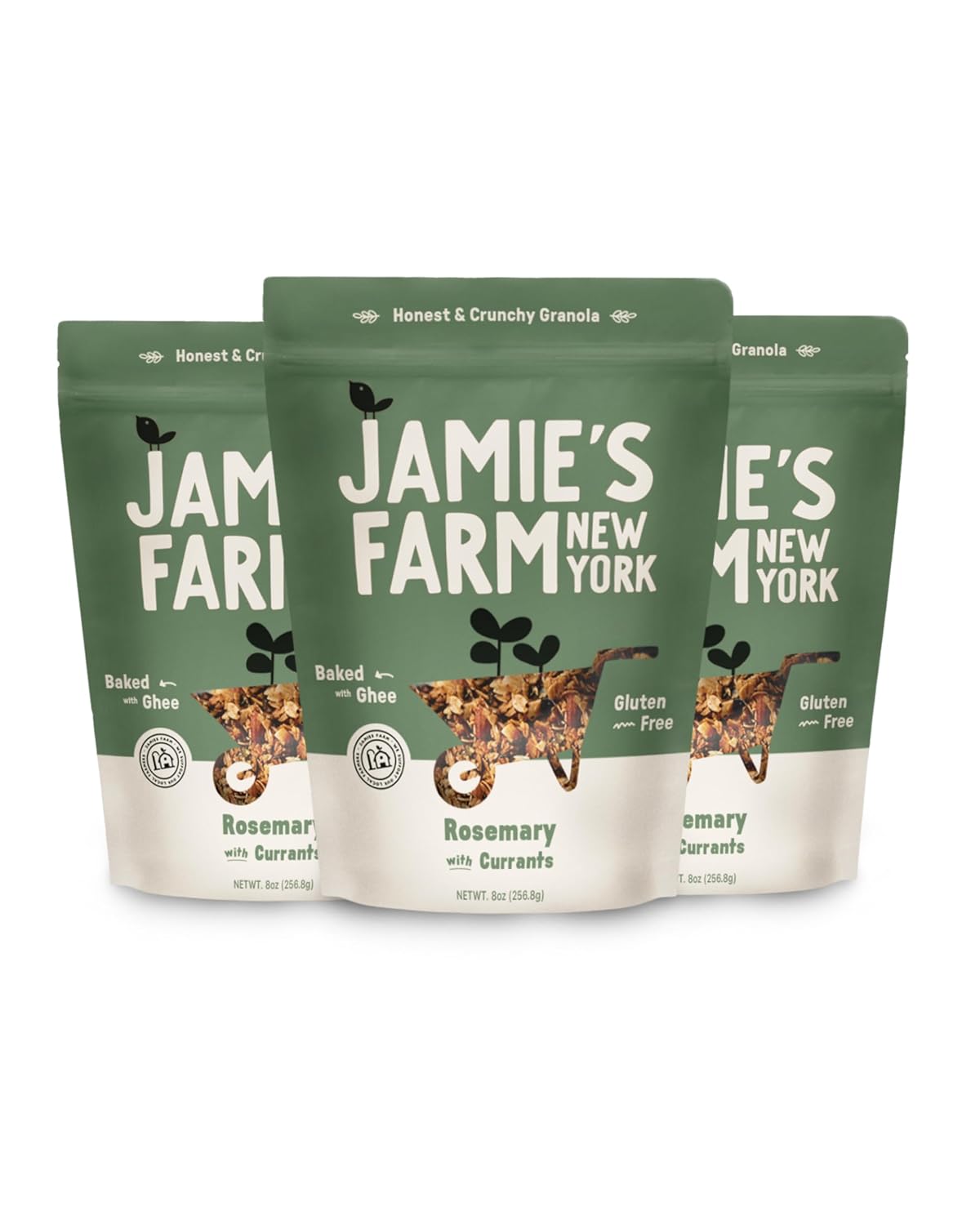Jamie's Farm, Rosemary with Currants Granola, Gluten-Free, Organic Oats, Baked with Ghee (3-pack)