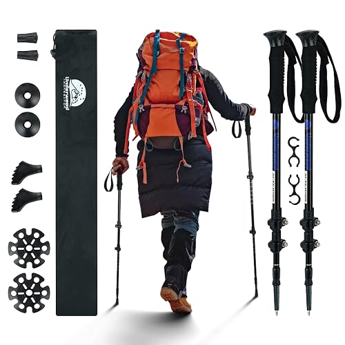 Underwood Aggregator Nordic Walking Stick für Damen und Herren, Teleskop 2 Stück Wanderstöcke für Trekking, Aluminium Wanderstock, 60-135 cm Trekkingstöcke für Kinder, Adult, Verstellbar Wanderstöcke