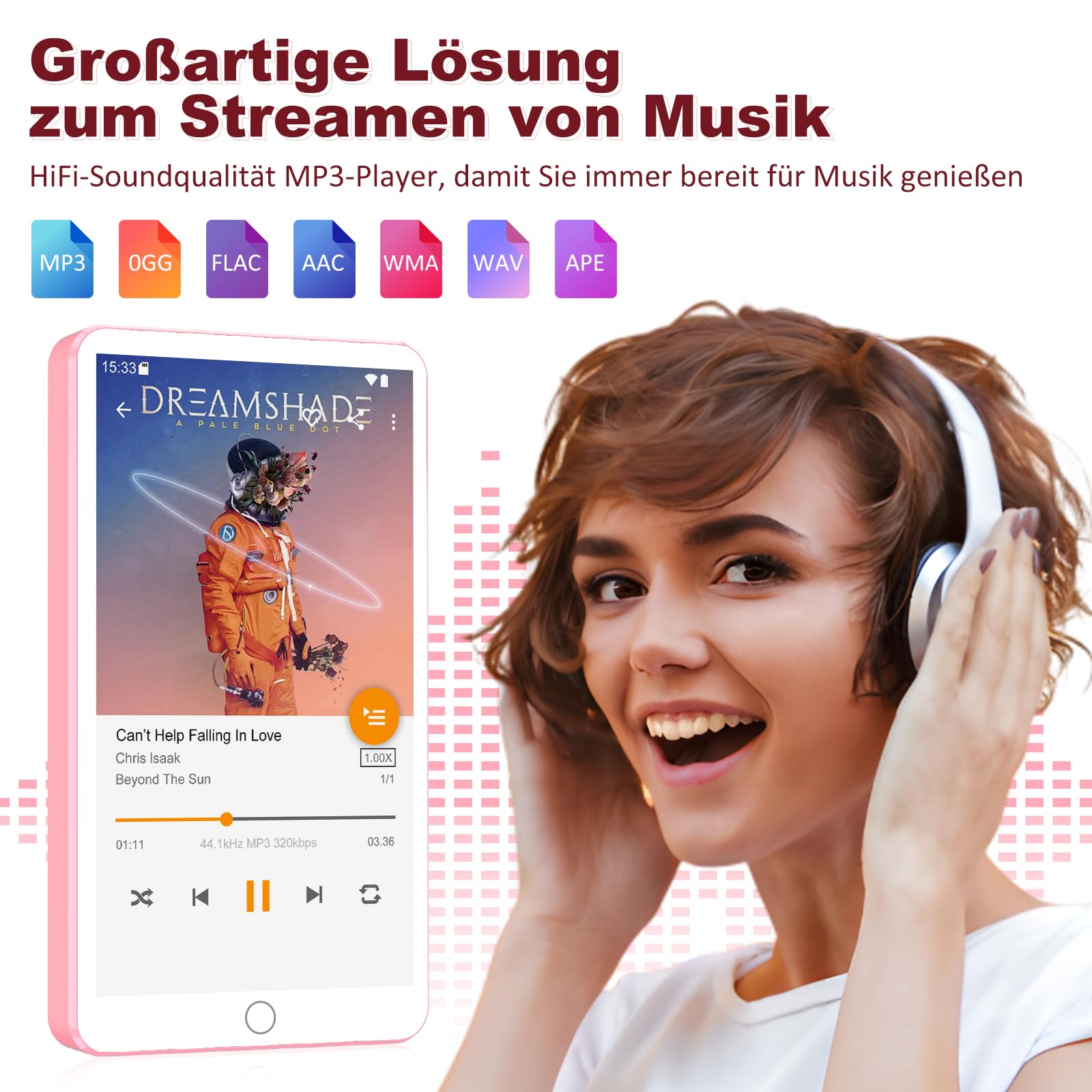 144GB Reproductor MP3 Con WiFi Bluetooth, Pantalla IPS táctil 4.02"