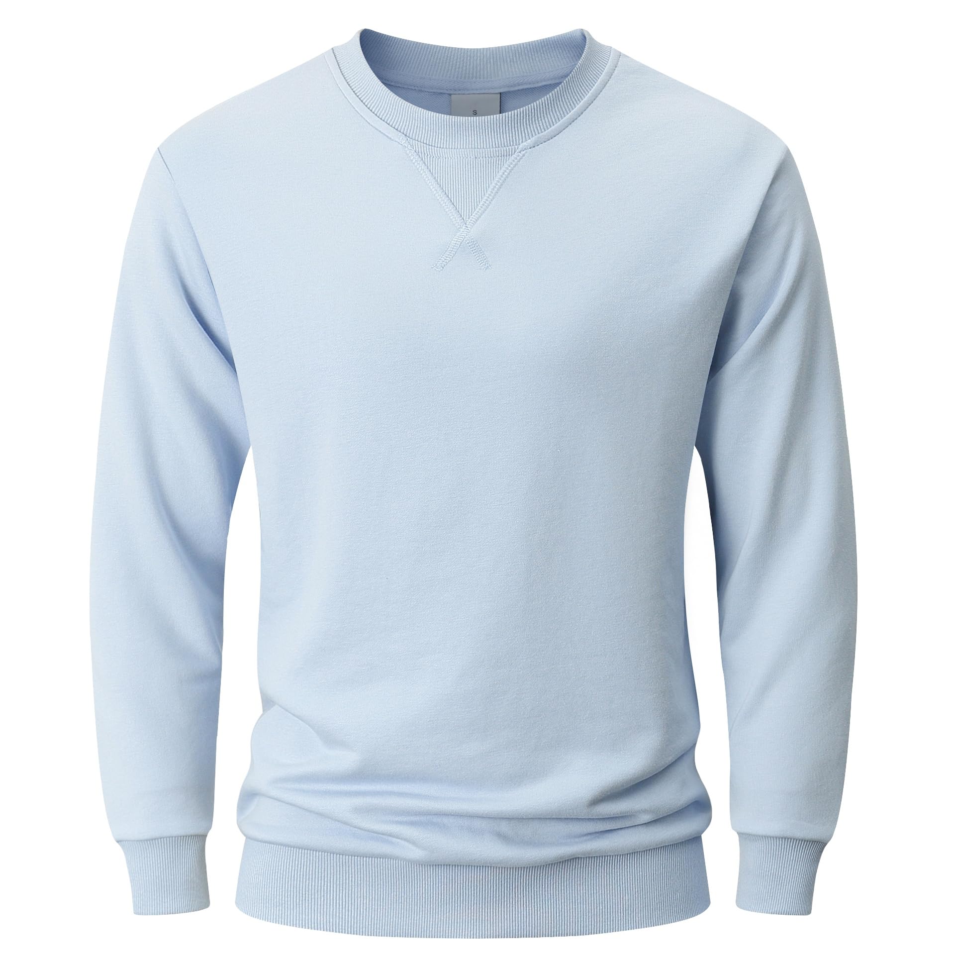 Herren Pullover Rundhals, 320g mittelschwerer Baumwollmix Sweatshirt, unifarben, weich & formstabil, Freizeit & Alltag,