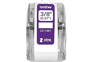 Brother VC-500W Compatible Full-Color Label Printer Rolls: CZ-1001 (3/8" x 16.4ft)