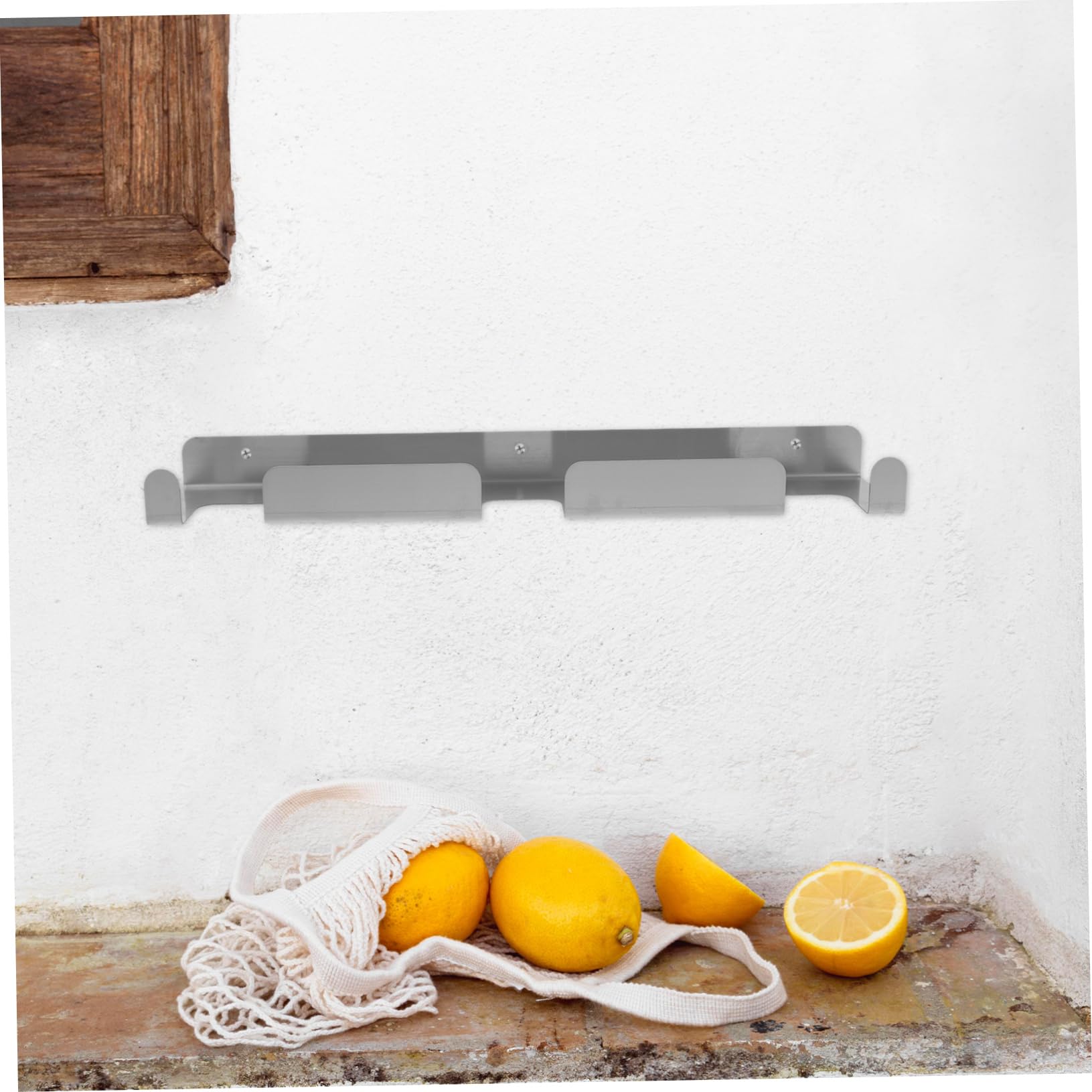 PRETYZOOM Porta Paletta Pizza a Muro in Acciaio Inossidabile per Cucina Casa Scaffale Organizzativo senza Fori, Design Moderno e Salvaspazio