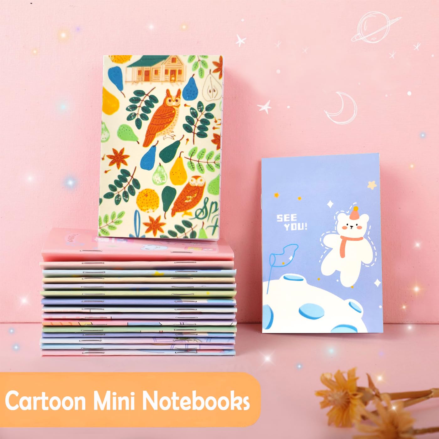 MEIYIFAN 48 Pezzi Mini Quaderno(7 x 10.5 cm),Block Notes Tascabile,Tascabile Piccolo Blocchetti per Scuola,Fare una Lista, Registrare l'ispirazione, Promemoria Quotidiani
