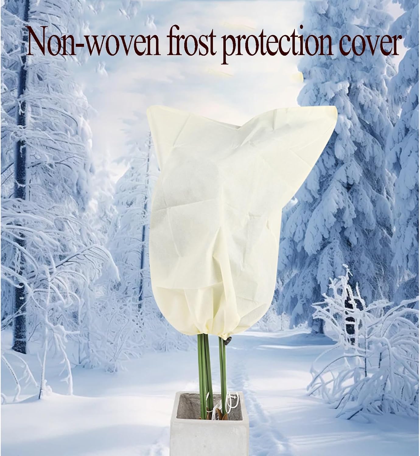 5-Piece Plant Frost Protection Cover Set, Tree Cover with Drawstring and Zipper, Outdoor Plant Frost Blanket(31x39in)