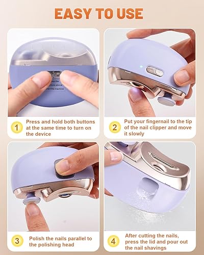 Miniatura 7 de Cortauñas eléctrico 3 en 1 para personas mayores, cortaúñas eléctrico automático con colector, excelente regalo para tus seres queridos