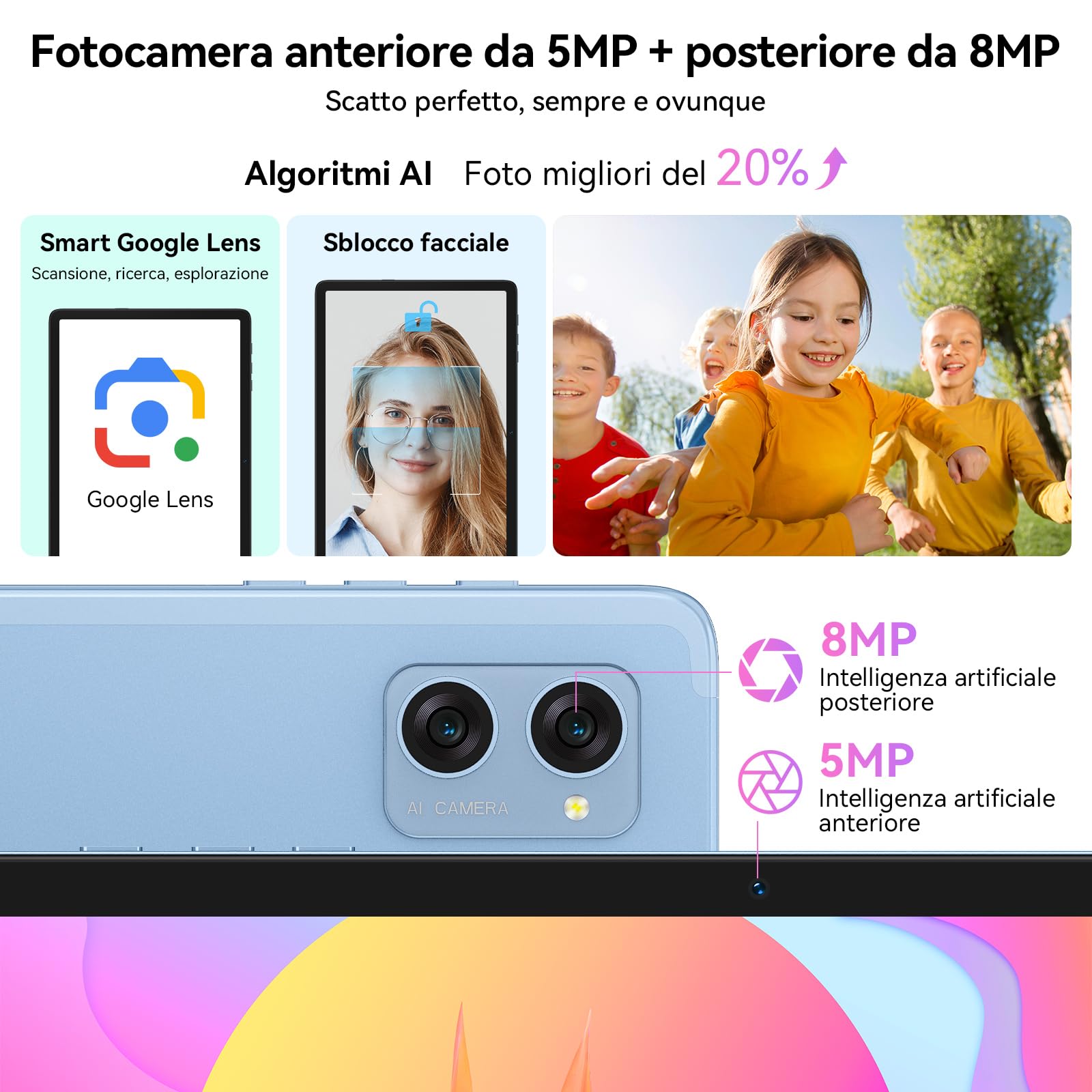 TABWEE Android 16 Tablet con Tastiera in Offerta, 24 GB RAM+ 256 GB ROM | Ideale per il Lavoro e lo Studio, Octa-Core, Gemini AI, Widevine L1, Tablet 10 Pollici, Face ID -Blu (Garanzia di 4 Anni)