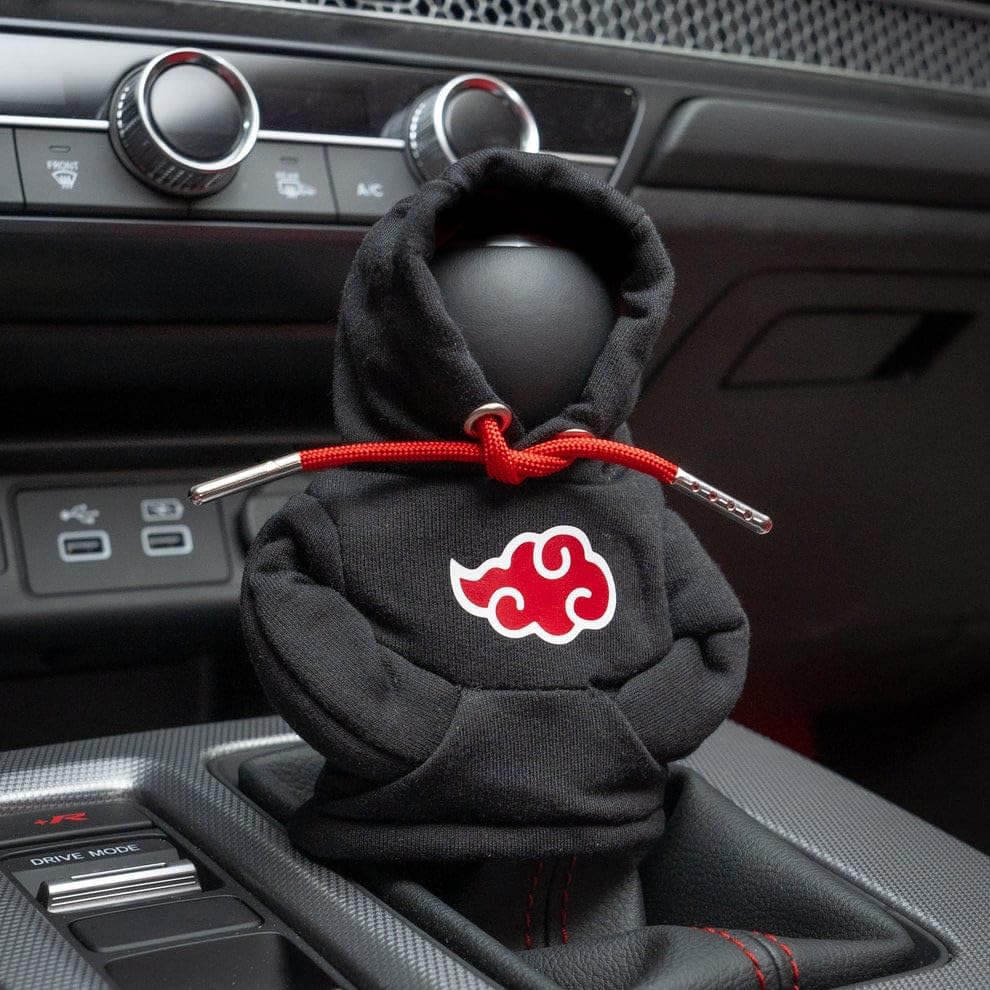 Image of MOONSHINE Car Gear Shift Hoodie | Car Shifter Funny Sweater Superhero Theme Hoodie for Gearshift | Car Shifter Protector Decoration Accessories (Black) (Itachi Cloud Black)