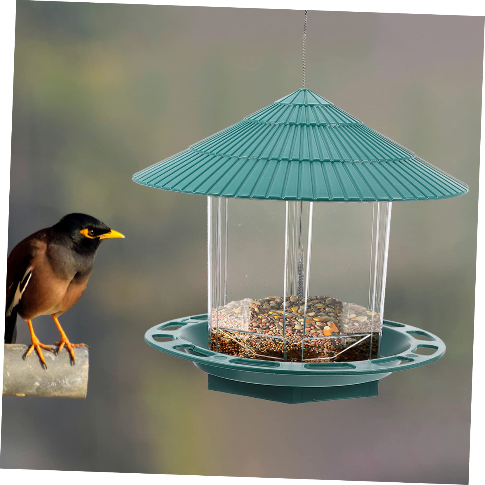 BESPORTBLE Mangiatoia per Uccelli Sospesa da Esterno Contenitore per Cibo per Uccelli Decorazione per Giardino Patio