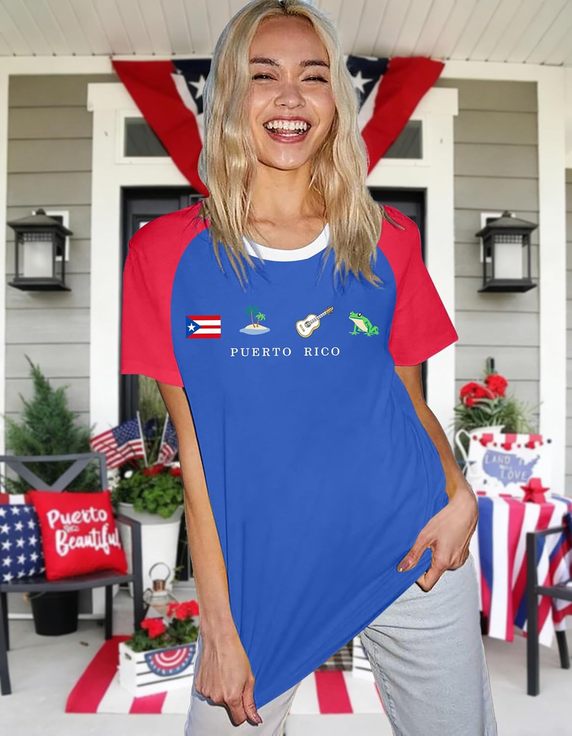 Puerto Rico Shirts for Women Puerto Rico Flag Graphic Shirt Boricua Tees Puerto Rican Pride Short Sleeve Tops - Image 3
