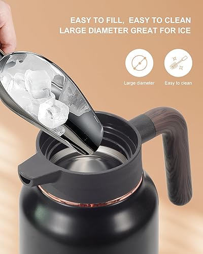 Miniatura 2 de Jarra térmica de café de 70 onzas, jarra de acero inoxidable caliente de 36 horas para líquidos calientes, jarras de café aisladas para mantener el