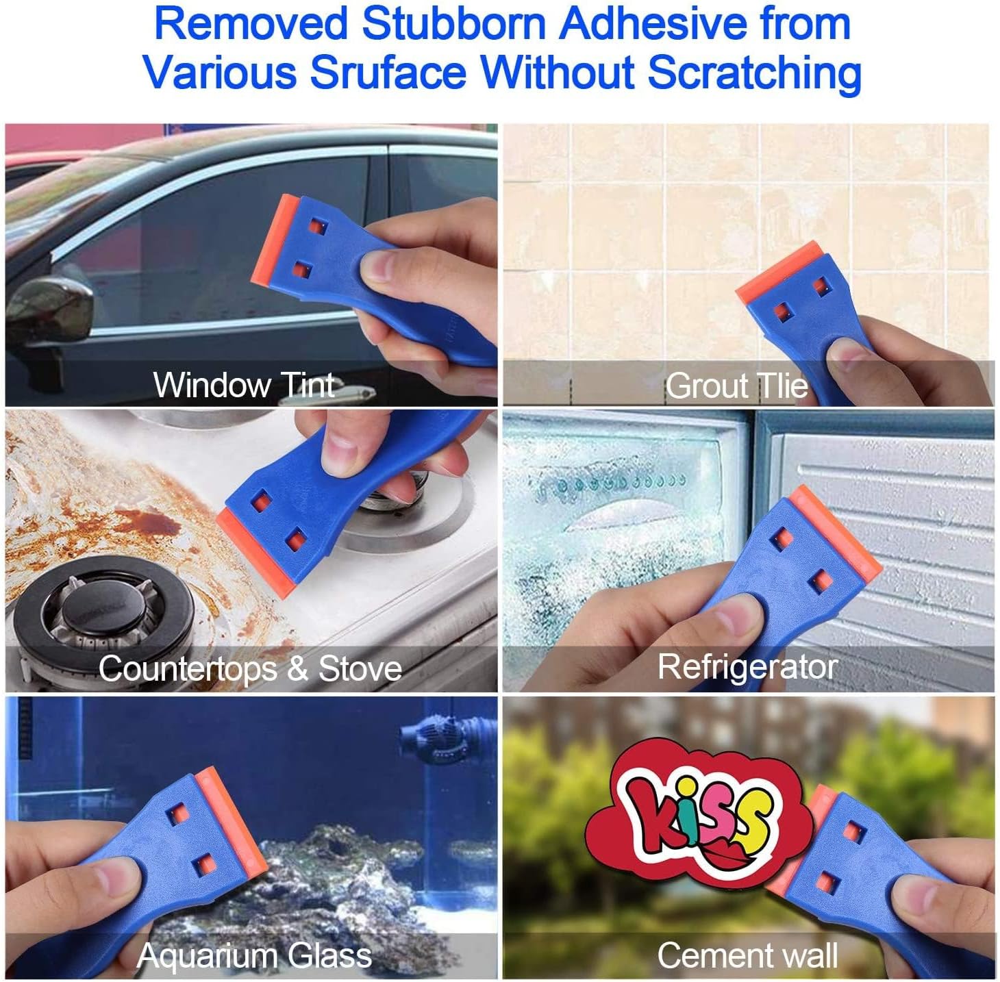 Plastic Razor Blades Scraper, 4PCS Plastic Scraper 10PCS Blades, Putty ...