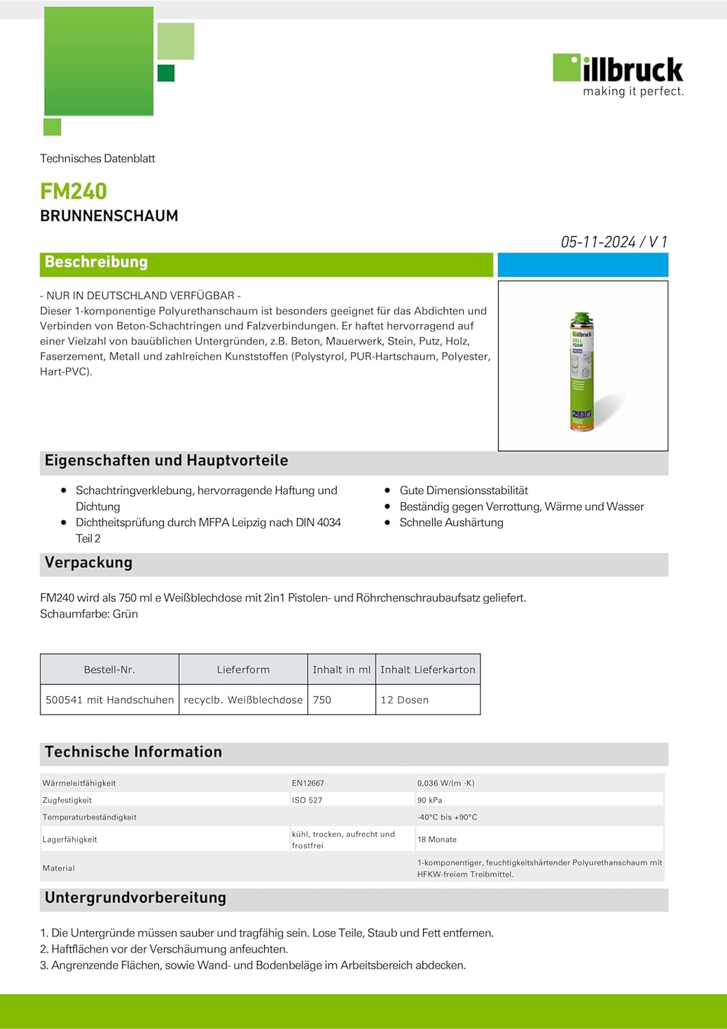 FM240 Fountain Foam Polyurethane Foam, Resistant to Water Rot and Heat, Shaft Ring Bonding 750 ml Combination Sets (with Cleaner AA290 + Compact Foam Gun, 1x)