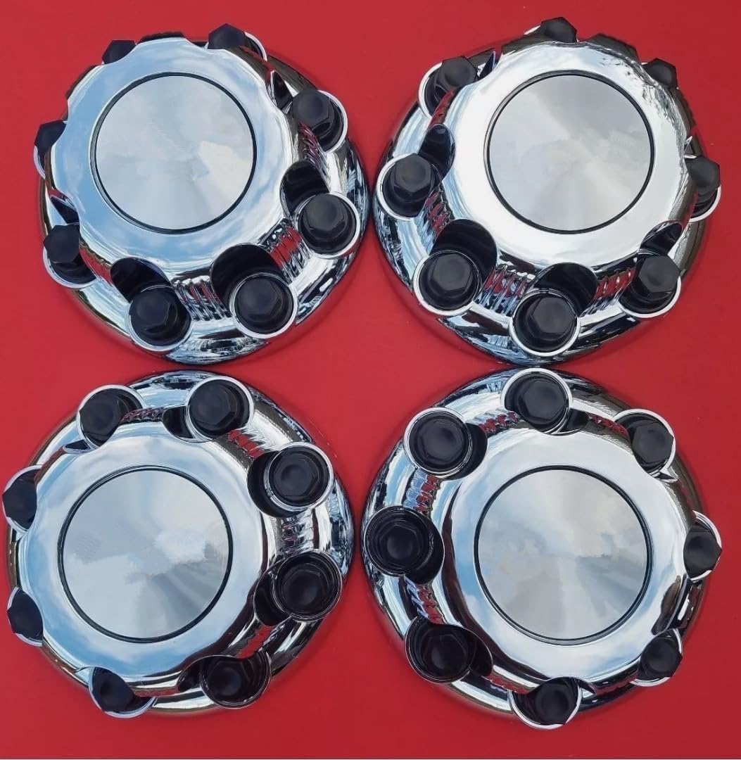 4pcs Chrome Wheel Center Caps(Glossy Silver) 8 Lugs, Fit for 1998-2013 Chevy Silverado Avalanche Suburban&GMC Sierra Yukon 1500 2500 3500 16" Rim Hub Cover, Replace 15039489 OEM(4pcs)