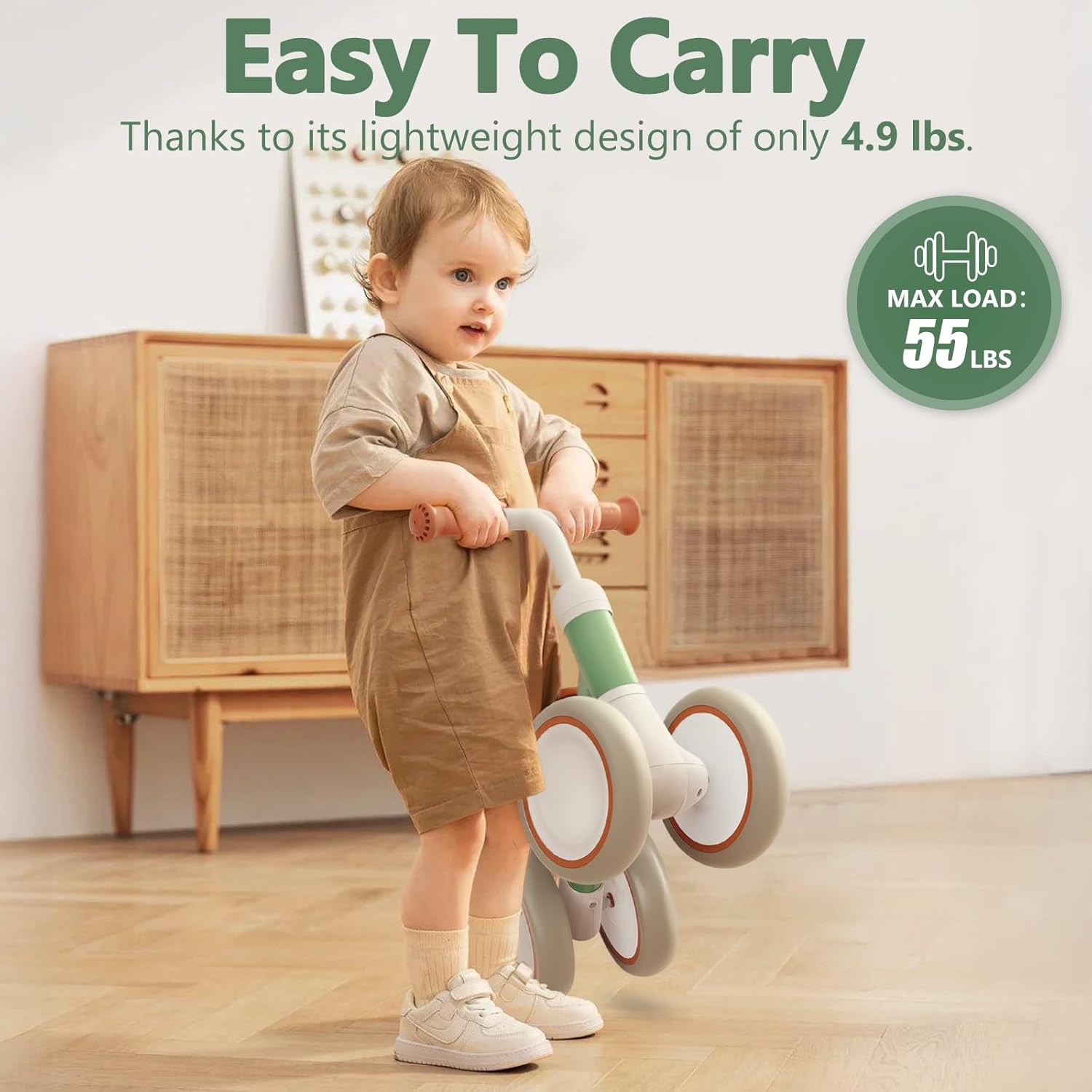 Liberry Baby Balance Bike with Adjustable Seat, Toddler First Ride-On Toy for 1-2 Year Old, Boys Girls Birthday Gift