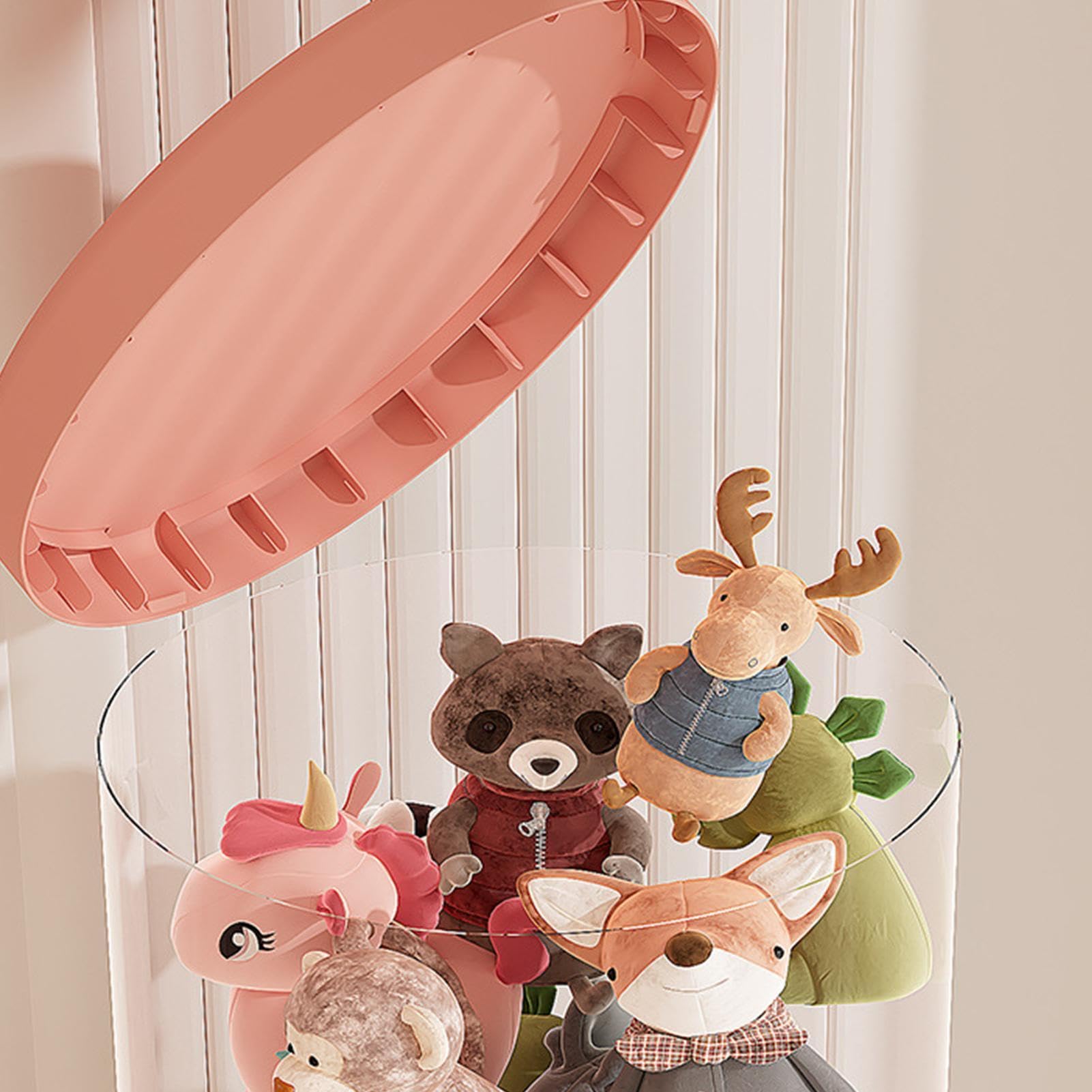 Tube de rangement transparent pour peluche, boîte d'affichage verticale
