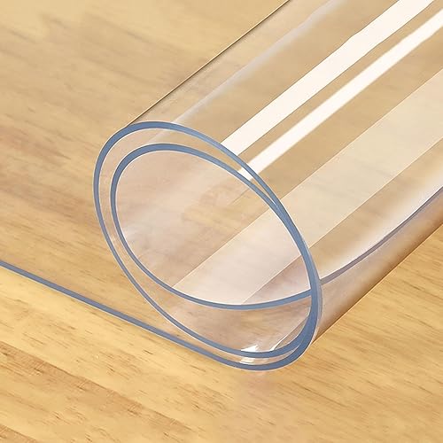 Mantel de PVC transparente de 0.039 pulgadas de grosor, protector de mesa para comedor, oficina, tapete de plástico para escritorio, resistente al