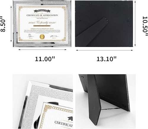 Miniatura 9 de Hoikwo Marcos de fotos a granel de 5 x 7, 4 paquetes de marcos de fotos plateados de 5 x 7, marcos de boda de vidrio de 5 x 7, marcos de fotos de