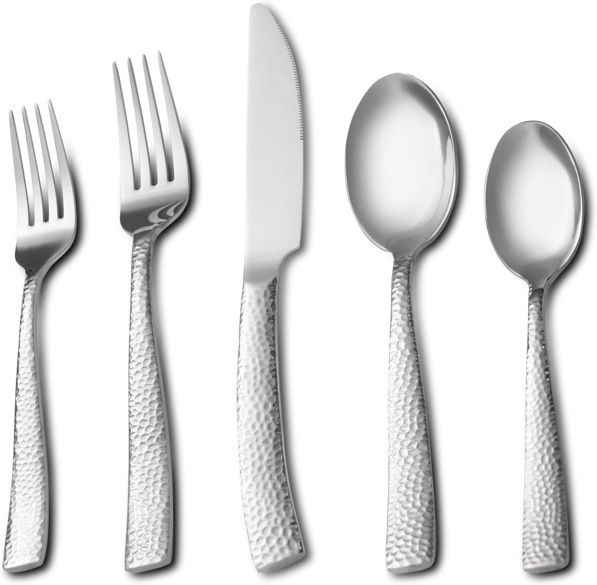 Hammered Silverware Set