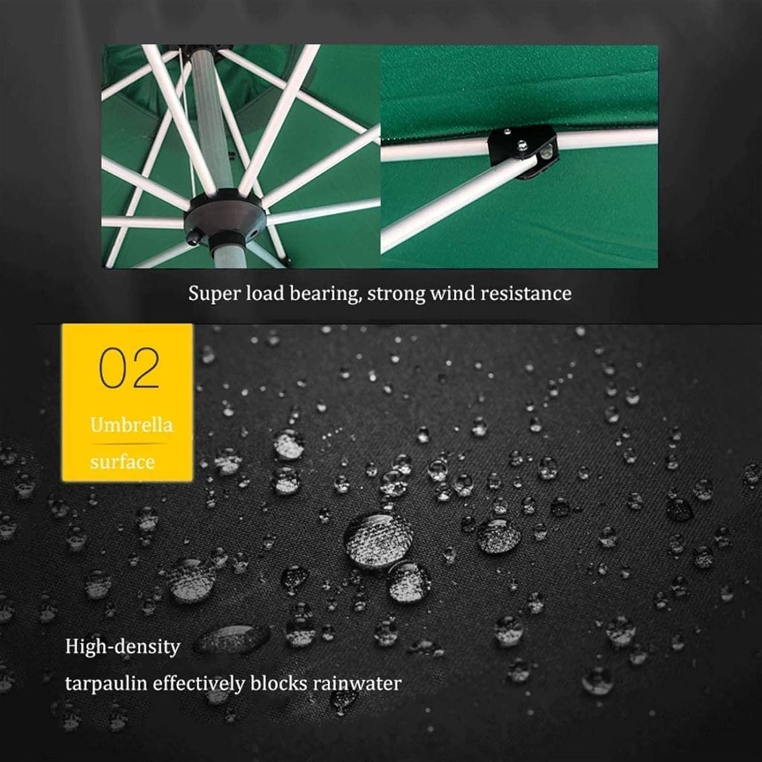 Garden Parasol, Umbrella Outdoor 9.8ft/3m Waterproof Sun Shade for Beach Pool Patio Umbrellas Round with Winding Crank and Tilt Function (Color : Brown) (Green)