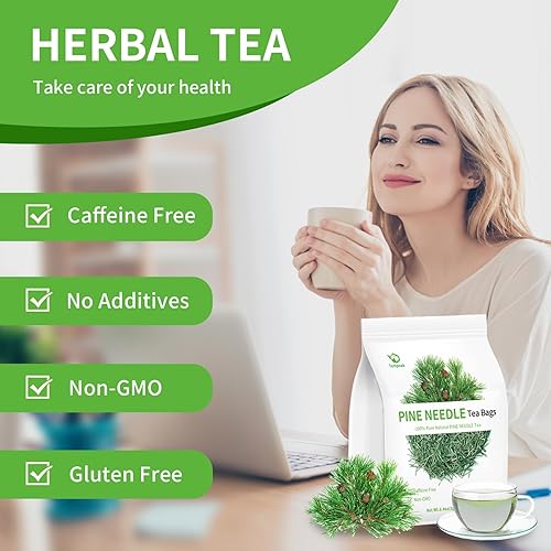 Miniatura 5 de Wild Pine Needle - Bolsas de té de 60 bolsas6.4 onzas, 100% puro y natural, con aguja de pino, sin cafeína, sin aditivos, sin azúcar, sin OMG, sin