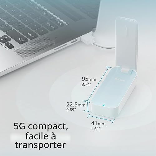 D-Link D501 Adaptateur USB 5G NR – Internet Mobile Ultra-Rapide 5G/4G LTE, Plug & Play, USB-C, Antenne Pliable, Nano SIM, Windows/macOS/Linux - 5