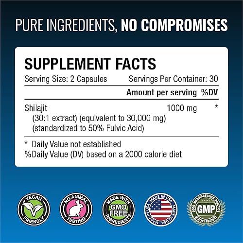 Miniatura 6 de Approved Science Shilajit puro del Himalaya - 50% ácido fúlvico - Extracto 301 (equivalente a 30,000 mg) - 360 cápsulas veganas - Suplemento de alta