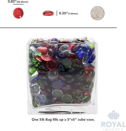 Miniatura 10 de Royal Imports Piedras de mármol plano de vidrio, rocas para mesa de fiesta, decoración de centros de mesa de boda, guijarros de acuario, gemas de
