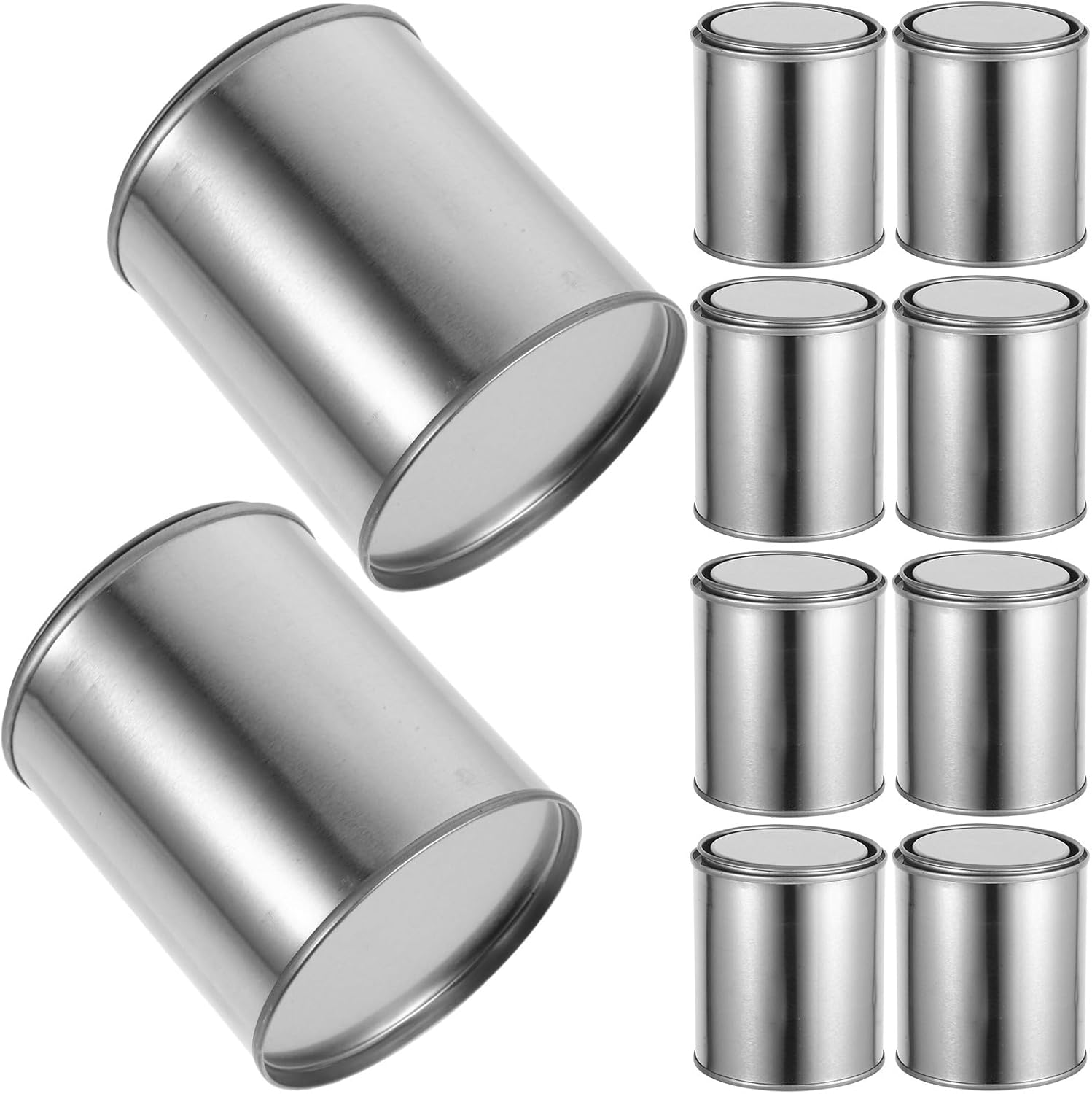 12pcs 0.4l Empty Metal Paint Buckets with Lids Sealed Pitch Storage Containers Round Pigment Cans for Paint Sampling and DIY Projects