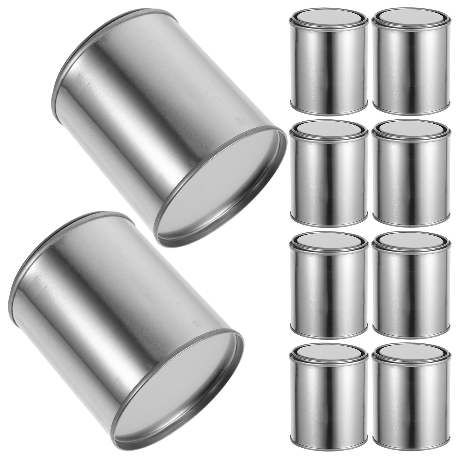 Latas de Pintura Vacías de Hierro 0,4l 12 Unidades con Tapa Sellada, Contenedores Redondos Reforzados para Almacenaje y Muestreo de Brea, Uso Práctico para Laboratorio y Pintura