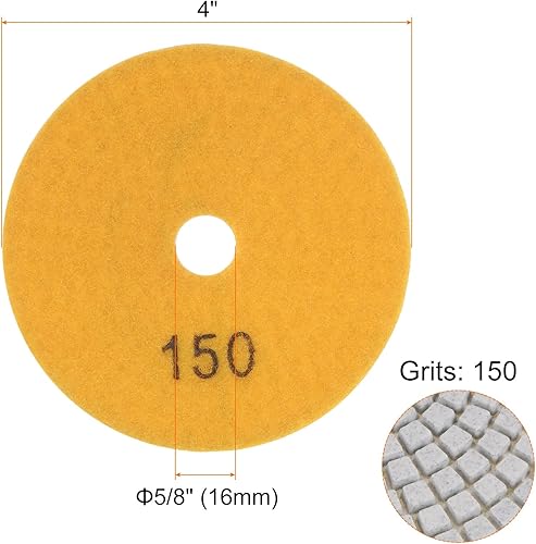 Miniatura 8 de HARFINGTON 5 almohadillas de pulido de diamante 4 "Grits 400 almohadilla de pulido húmedoseco para piedra hormigón mármol encimera cuarzo para