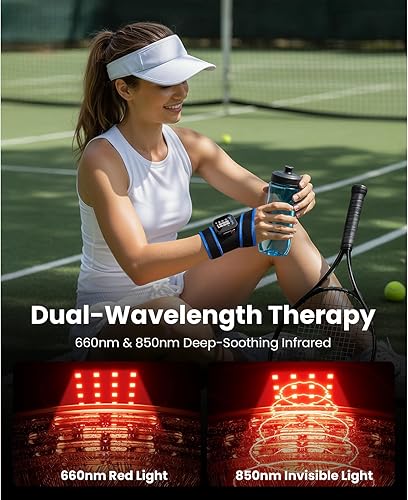 Miniatura 3 de BOB AND BRAD TheraHeat - Almohadilla térmica inalámbrica con luz roja e infrarrojo cercano, envoltura de terapia portátil para mano, muñeca, codo,