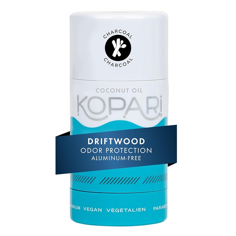Desodorante Kopari sem alumínio com coco e carvão, fragrância Driftwood, 1 unidade