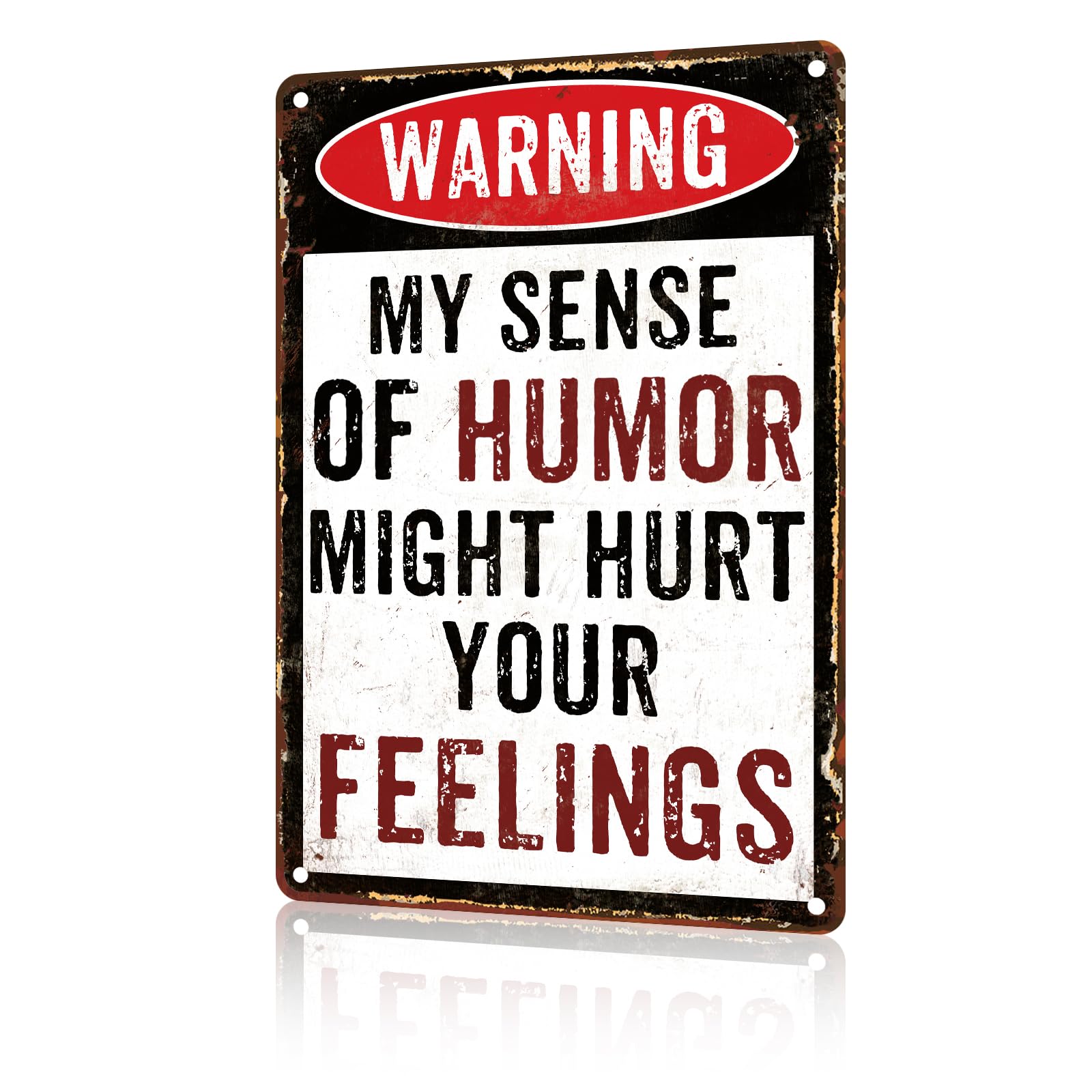 Anceky Funny Wall Decor My Sense Of Humor Might Hurt Your Feelings Vintage Metal Signs Tin Sign for Home Indoor Outdoor Decoration 8×12 Inch