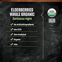Vista 6 de Frontier Co-op Organic Dried Elderberries, European Whole - Non-GMO Elderberry Berries Dried - For Tea, Immune Support - Kosher 16 Ounce