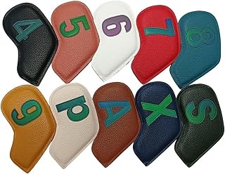 10pcs/set Golf Club Covers Golf Iron Headcover Club Head Cover Embroidery Number Case Sport Golf Training Equipment Accessories Golf Iron Club Head Covers