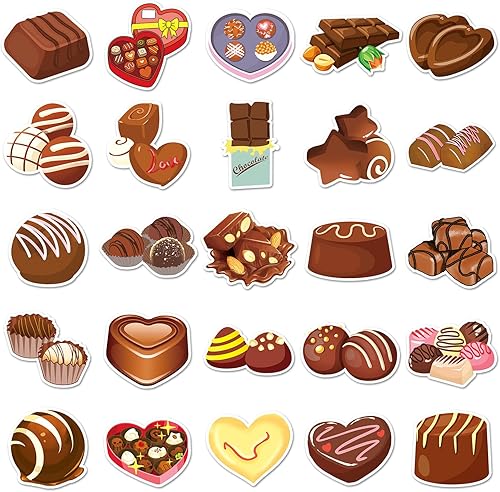 Miniatura 3 de Adhesivo de chocolate para niños, adolescentes, niños, niñas, vinilo impermeable para laptop, botellas de agua, tableta, teléfono, laptop,