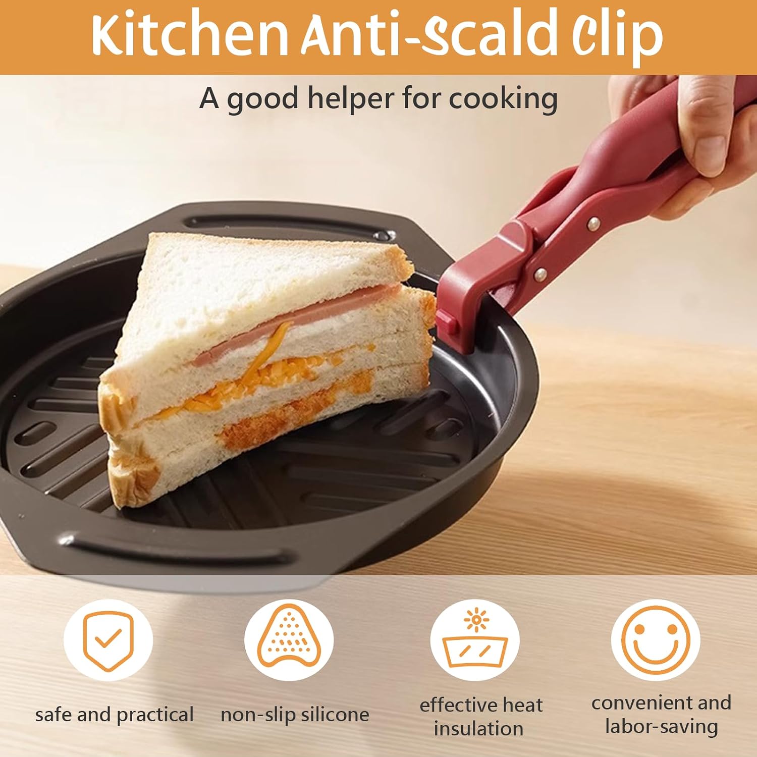 2 Pcs Hot Plate Gripper, Multi-Purpose Anti-Scald Bowl Holder Clip, Hot Bowl Holder, Pan Anti-Scalding Plate Gripper Clips Tongs Clamp for Kitchen