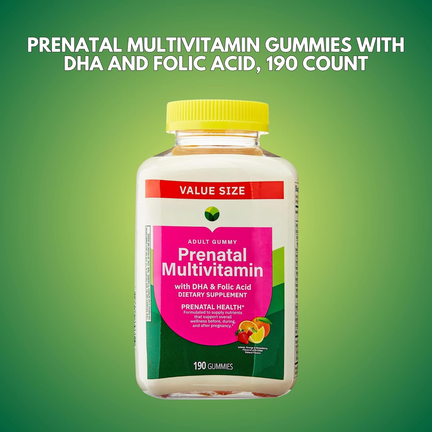KP+ Prenatal Multivitamin Adult Gummy with DHA & Folic Acid | Prenatal Health | Supports Wellness Before, During & After Pregnancy | 190 Gummies
