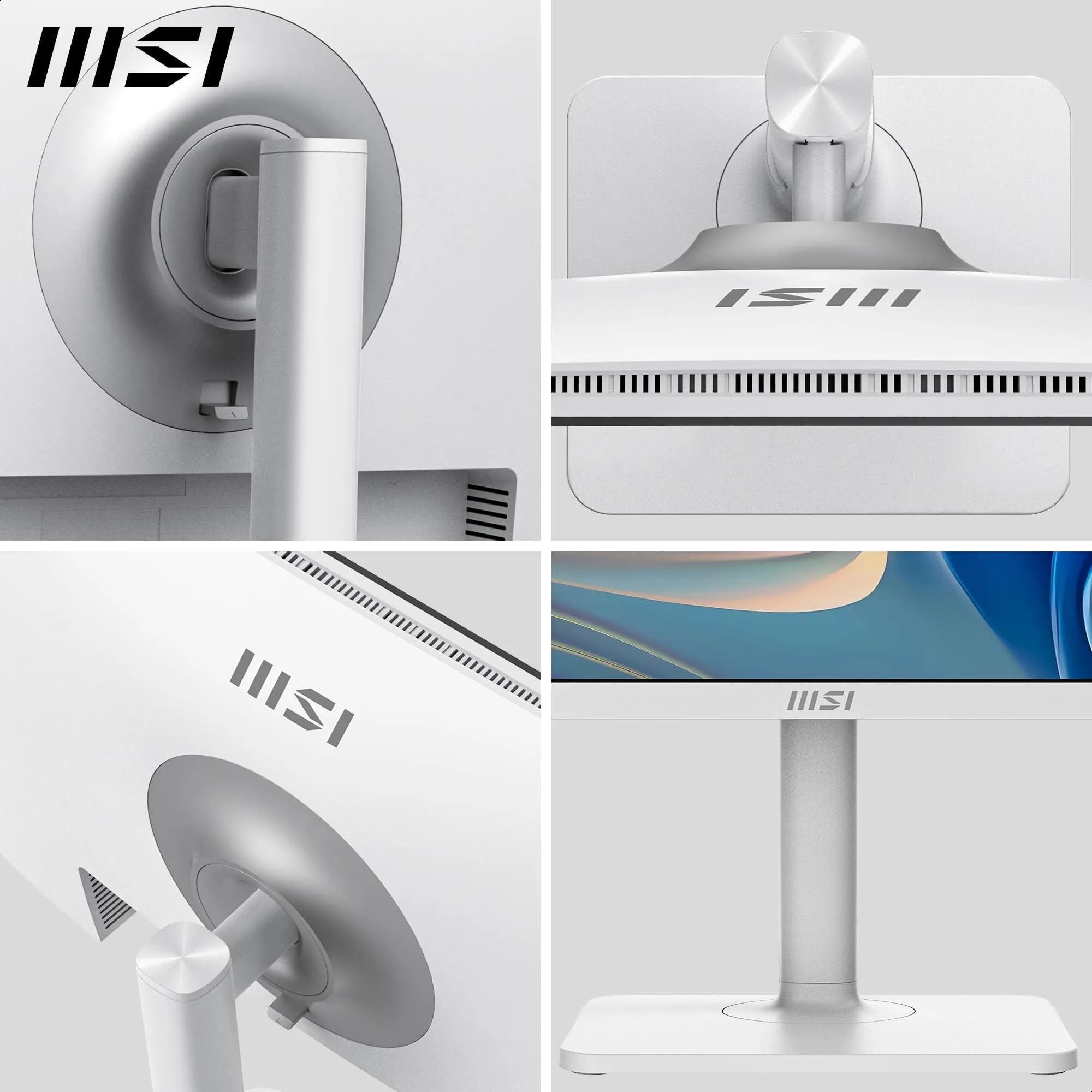 MSI Modern MD272UPHW Monitor da ufficio UHD 27" – Pannello IPS 3840 x 2160, 60Hz, schermo eye-friendly, supporto regolabile in 4 direzioni – HDMI 2.0b, DisplayPort 1.4a, Type-C, USB-B, USB-A