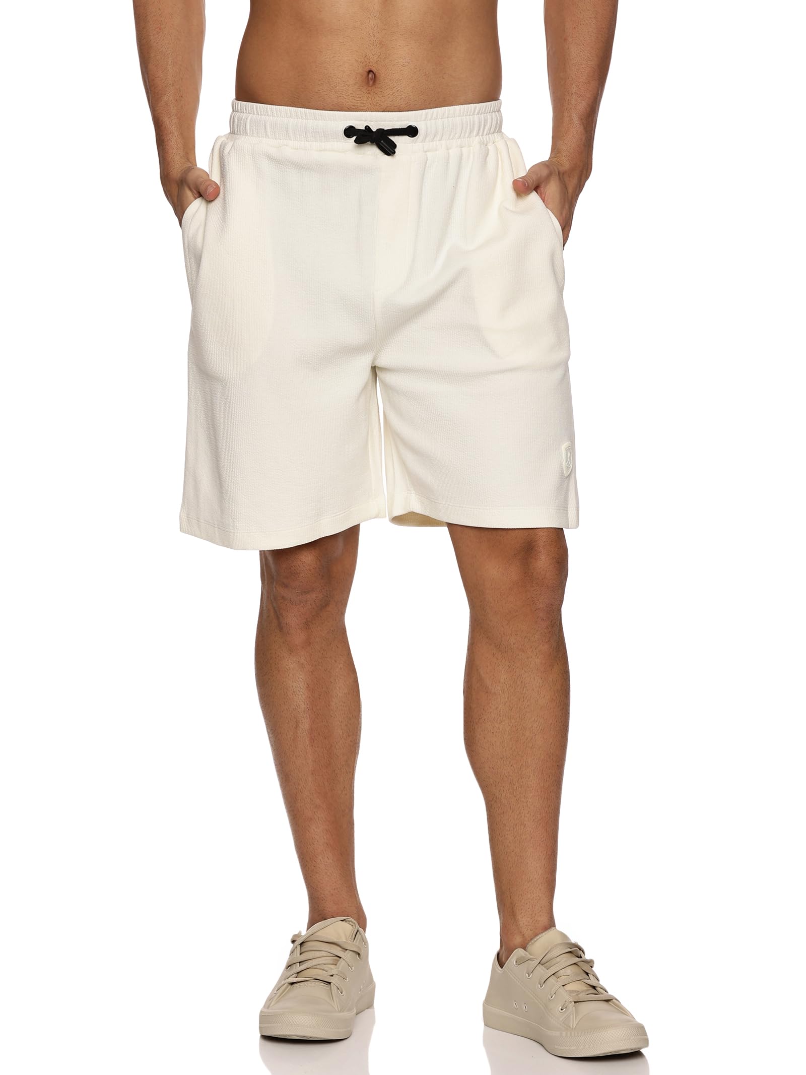 The Far Eastern Men’s Cotton Jacquard Shorts | Regular Fit Solid Shorts with Pockets & Drawstring | Super Combed Pure Cotton Home & Lounge Wear for Hot Weather-picture-21