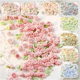 花 亚克力树脂零件 9套 树脂制 玫瑰 立体 时尚 小物件 配件 配件 零件 手工 DIY 人气 耳环 耳坠 耳环 饰品 珠宝制作 手工材质 礼物制作 (玫瑰色)